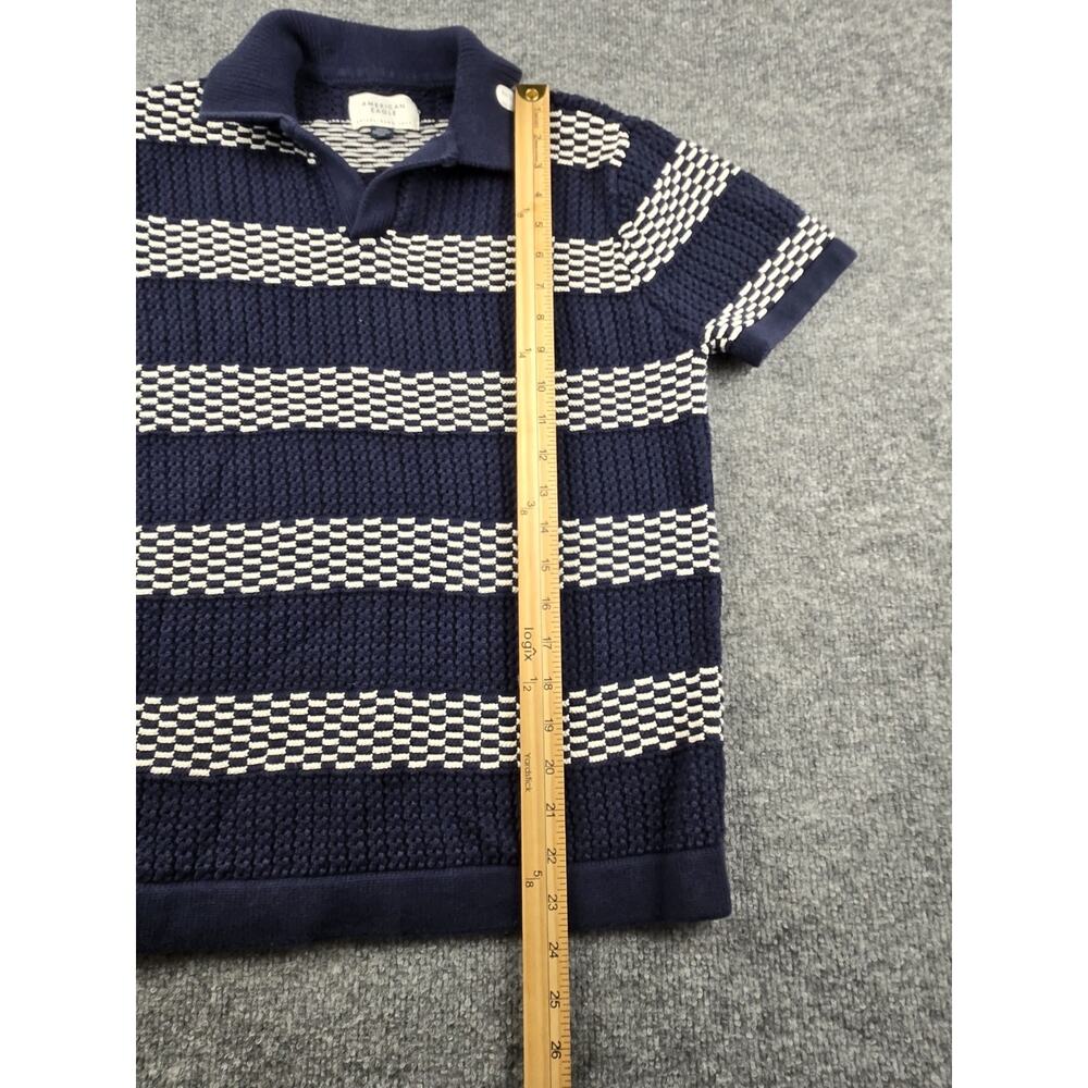 American Eagle Small Knitted Polo Shirt Striped #713 - Picture 3 of 7